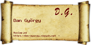 Dan György névjegykártya